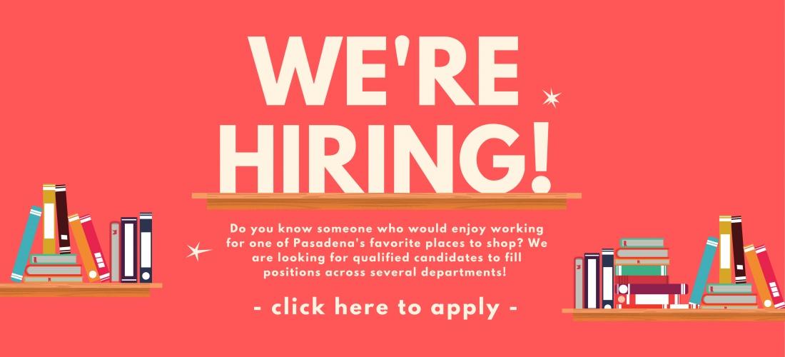 Vroman's is Hiring! Click for job openings and to apply! 