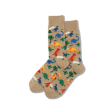 Image of Dinosaurs Hemp Heather Men’s Crew Socks