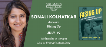 Author Sonali Kolhatkar event details for July 19th at 7pm